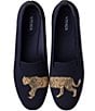Color:Navy Cheetah - Image 1 - Audrey Stretch Knit Cheetah Loafers