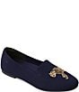 Color:Navy Cheetah - Image 2 - Audrey Stretch Knit Cheetah Loafers