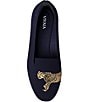 Color:Navy Cheetah - Image 5 - Audrey Stretch Knit Cheetah Loafers