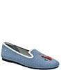 Color:Denim Blue Tassel - Image 2 - Audrey Stretch Knit Tassel Loafers