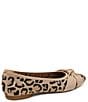 Color:Dark Leopard - Image 2 - Bibi Stretch Knit Knotted Leopard Print Ballet Flats