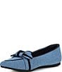 Color:Denin/Navy - Image 4 - Michelle 2.0 Stretch Knit Bow Loafers