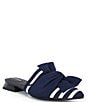 Color:Navy Stripe - Image 1 - Yaffa Striped Stretch Knit Bow Mules