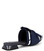Color:Navy Stripe - Image 2 - Yaffa Striped Stretch Knit Bow Mules