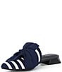 Color:Navy Stripe - Image 4 - Yaffa Striped Stretch Knit Bow Mules