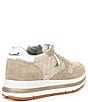 Color:Sand Beige - Image 2 - Maran Suede And Raffia Lace-Up Sneakers