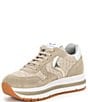 Color:Sand Beige - Image 4 - Maran Suede And Raffia Lace-Up Sneakers