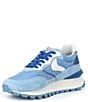 Color:Blue White - Image 4 - Qwark Hype Suede Lace-Up Retro Sneakers