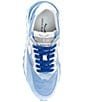 Color:Blue White - Image 5 - Qwark Hype Suede Lace-Up Retro Sneakers
