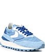 Color:Blue White - Image 1 - Qwark Hype Suede Lace-Up Retro Sneakers