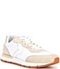 Color:Beige White - Image 1 - Storm Suede and Nylon Lace-Up Sneakers