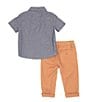 Color:Blue - Image 3 - Baby Boys 12-24 Months Short Sleeve Woven Shirt & Finished-Hem Pant Set
