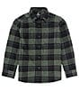 Color:Black - Image 1 - Big Boys 8-20 Long Sleeve Caden Plaid Button-Up Shirt