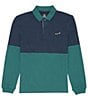 Color:Navy/Green - Image 1 - Big Boys 8-20 Long Sleeve Duostone Color Block Polo Shirt