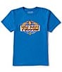 Color:Patriot Blue - Image 1 - Big Boys 8-20 Short Sleeve Flamey V Graphic T-Shirt