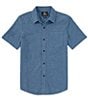 Color:Stone Blue - Image 1 - Big Boys 8-20 Short-Sleeve Play Date Knight Chambray Shirt