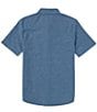Color:Stone Blue - Image 2 - Big Boys 8-20 Short-Sleeve Play Date Knight Chambray Shirt