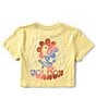 Color:Fade Lemon - Image 1 - Big Girls 7-16 Short Sleeve Crew Neck Butterfly Peace Graphic T-Shirt