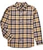 Volcom Caden Long Sleeve Plaid Flannel Shirt, Color:Khaki - Image 1