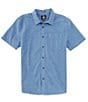 Color:Stone Blue - Image 1 - Date Knight Short Sleeve Woven Shirt