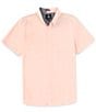 Color:Salmon - Image 1 - Everett Oxford Short Sleeve Shirt