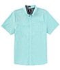 Color:Dusty Aqua - Image 1 - Everett Oxford Short Sleeve Shirt