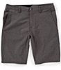 Color:Charcoal Heather - Image 1 - Frickin Surf N Turf 21#double; Outseam REPREVE® Recycled Materials Hybrid Surf Walk Shorts
