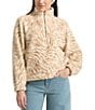 Volcom Halfstone Long Sleeve Faux Sherpa Pullover, Color:Vintage White - Image 1