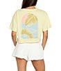 Color:Faded Lemon - Image 1 - Just A Trim Cropped Graphic T-Shirt