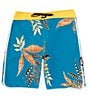 Color:Ocean Teal - Image 1 - Lido Print Scallop Mod 19#double; Outseam Board Shorts