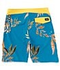 Color:Ocean Teal - Image 2 - Lido Print Scallop Mod 19#double; Outseam Board Shorts
