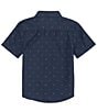 Color:Navy - Image 2 - Little Boys 2T-7 Short Sleeve Honestone Button-Up Shirt