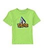 Color:Electric Green - Image 1 - Little Boys 2T-7 Short Sleeve Sticker Stamp T-Shirt