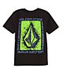 Color:Black - Image 1 - Little Boys 2T-7 Short Sleeve Stone Breakage T-Shirt