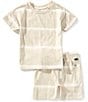 Volcom Little Boys Short Sleeve Stripe T-Shirt And Knit Short Set, Color:Sand - Image 1