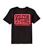 Color:Black - Image 1 - Little Boys 2T-7 Short Sleeve VIZ Fray T-Shirt