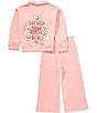 Volcom Little Girls Long Sleeve 1/4-Zip Fleece Top & Matching Pants Set, Color:Dusty Pink - Image 1