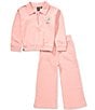 Volcom Little Girls Long Sleeve 1/4-Zip Fleece Top & Matching Pants Set, Color:Dusty Pink - Image 2