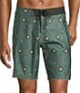 Volcom Mister Scallop Stoney 19#double; Outseam Swim Trunks, Color:Light Olive - Image 1