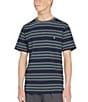 Color:Navy - Image 1 - Seedstone Short Sleeve Yarn-Dyed-Stripe T-Shirt