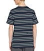 Color:Navy - Image 2 - Seedstone Short Sleeve Yarn-Dyed-Stripe T-Shirt