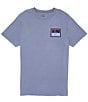 Color:Denim Blue - Image 2 - Short Sleeve Curbwax Graphic T-Shirt