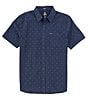 Color:Navy - Image 1 - Short Sleeve Honestone Woven Shirt