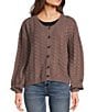 Volcom Snug Lyfe Long Sleeve Basketweave Textured Knit Cardigan, Color:Black Plum - Image 3