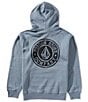 Volcom Volstoned Long Sleeve Brushed Fleece Hoodie, Color:Blue Wash - Image 1