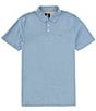 Color:Stone Blue - Image 1 - Wowzer Modern Fit Short Sleeve Polo Shirt