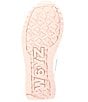 Color:White/Pink - Image 6 - Deva Iridescent Suede Lace-Up Platform Sneakers