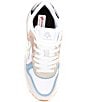 Color:Pastel White/Blue - Image 5 - Deva Suede Lace-Up Platform Sneakers