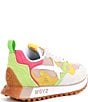 Color:White/Lime - Image 2 - Loop Suede Lace-Up Sneakers