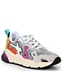 Color:White/Multi - Image 1 - Sarah Mesh and Suede Lace-Up Sneakers
